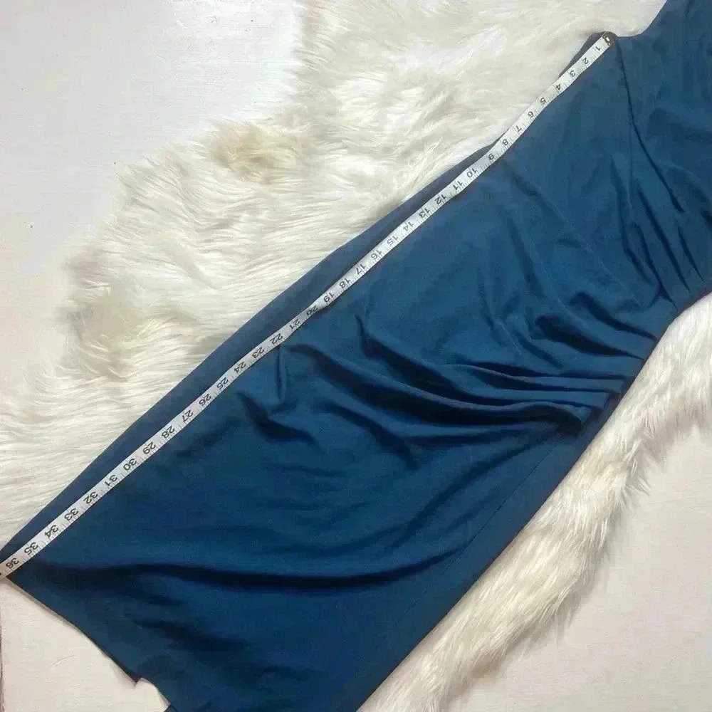 Dress The Population Blue One Shoulder Peacock Teal Blue Dress - Picture 7 of 12